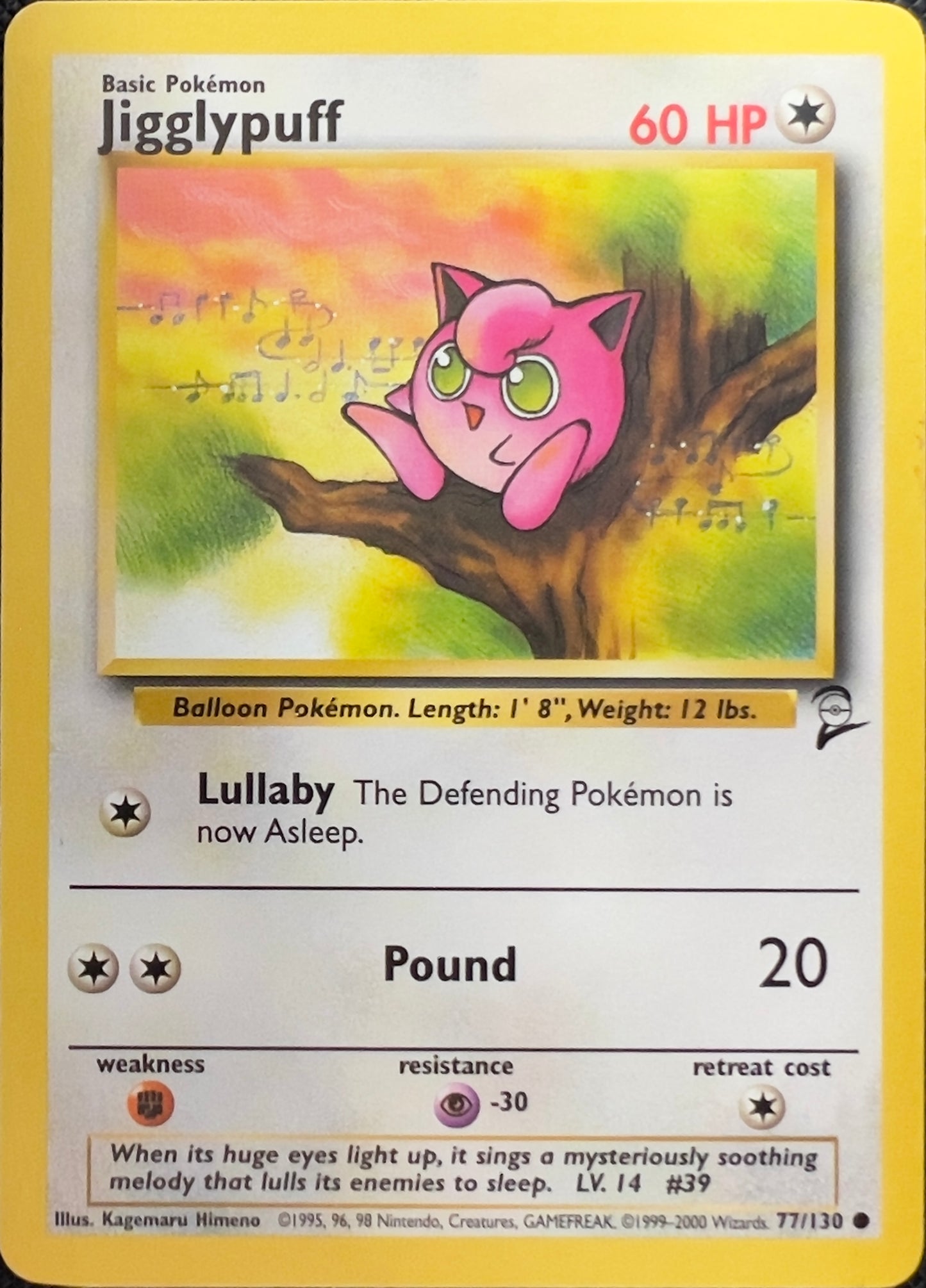 Jigglypuff (non-holo) 77/130 - Pokémon Base Set 2 (WOTC)