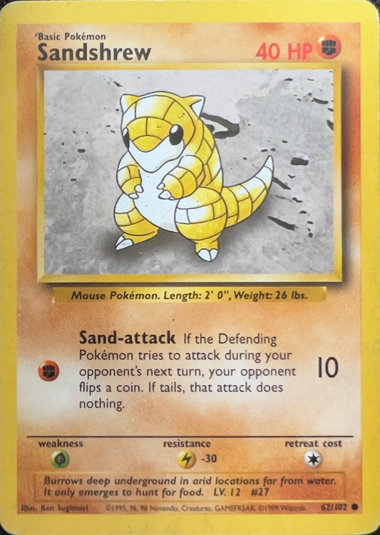 Sandshrew (non-holo) 62/102 - Pokémon Base Set (WOTC)