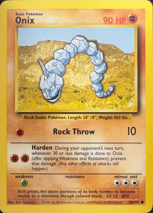 Onix (non-holo) 56/102 - Pokémon Base Set (WOTC)