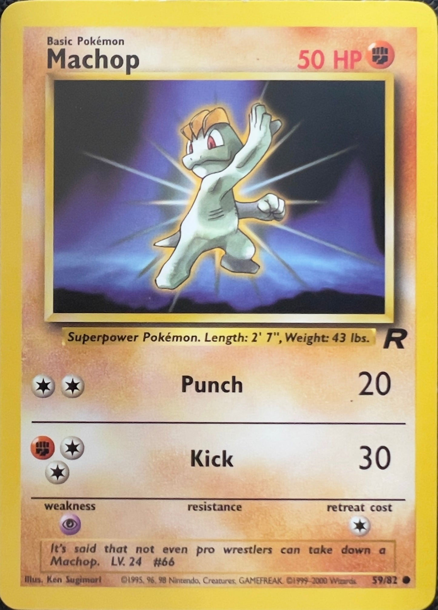 Machop (non-holo) 59/82 - Pokémon Team Rocket (WOTC)