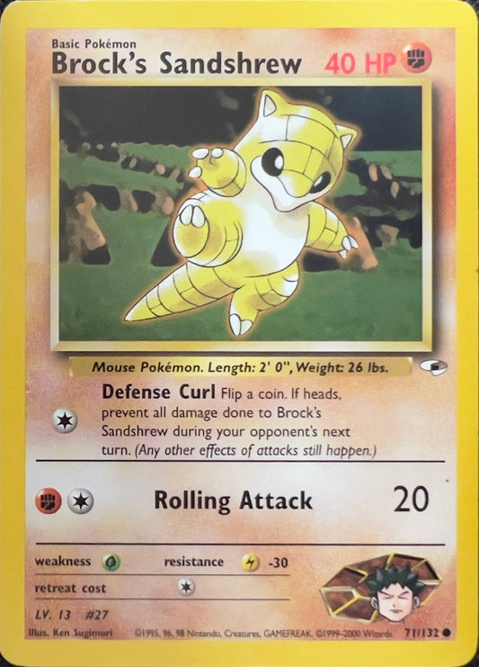 Brock’s Sandshrew (non-holo) 71/132 - Pokémon Gym Heroes (WOTC)