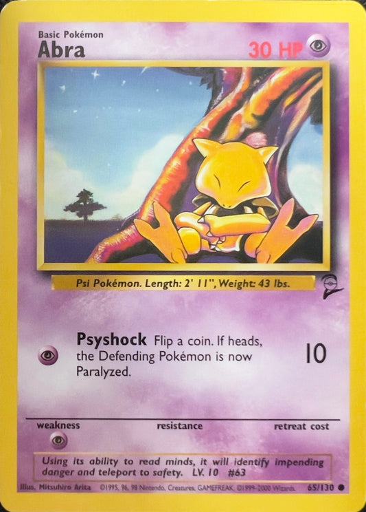 Abra (non-holo) 65/130 - Pokémon Base Set 2 (WOTC)