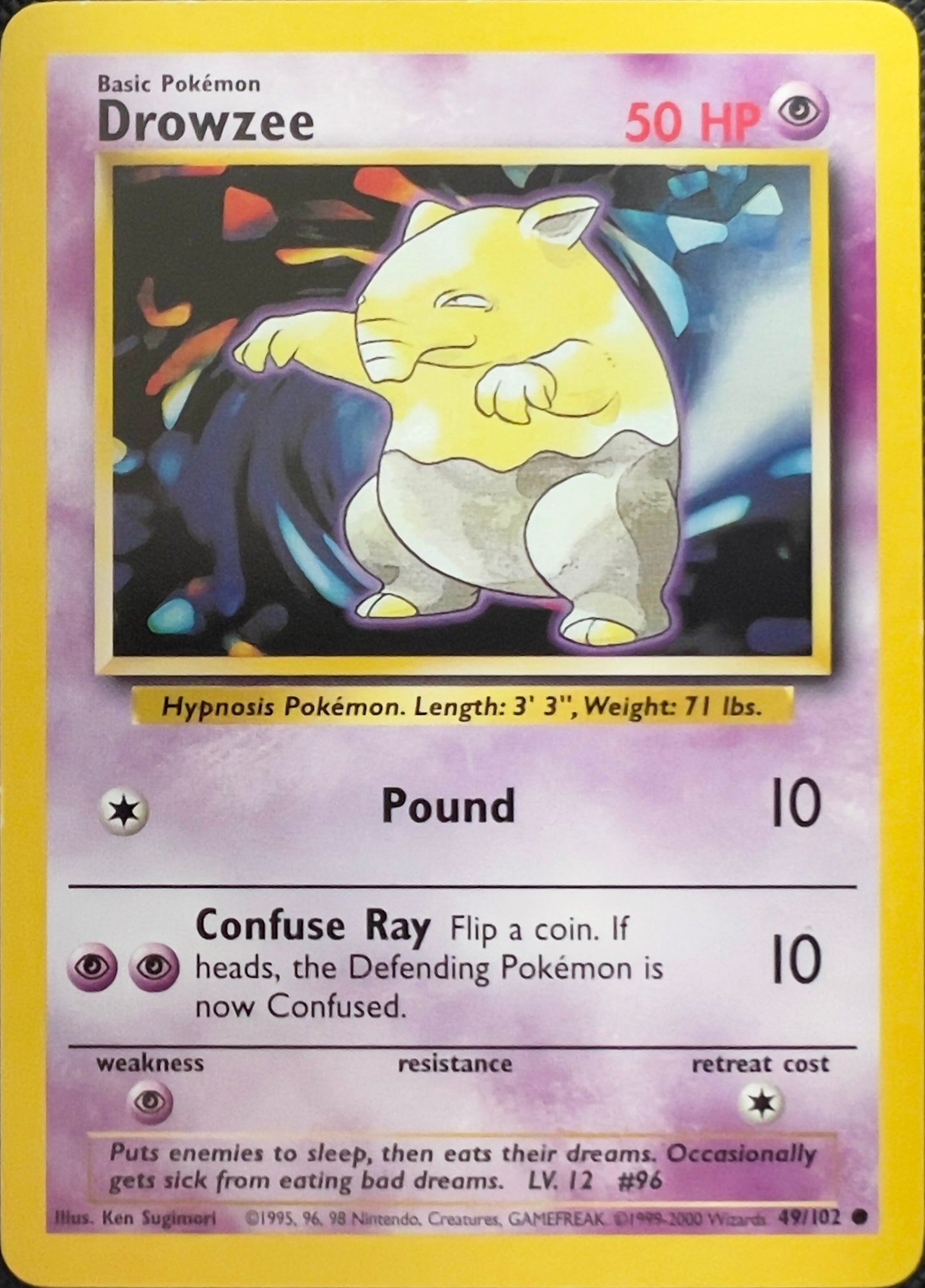 Drowzee (non-holo) 49/102 - Pokémon Base Set (WOTC)