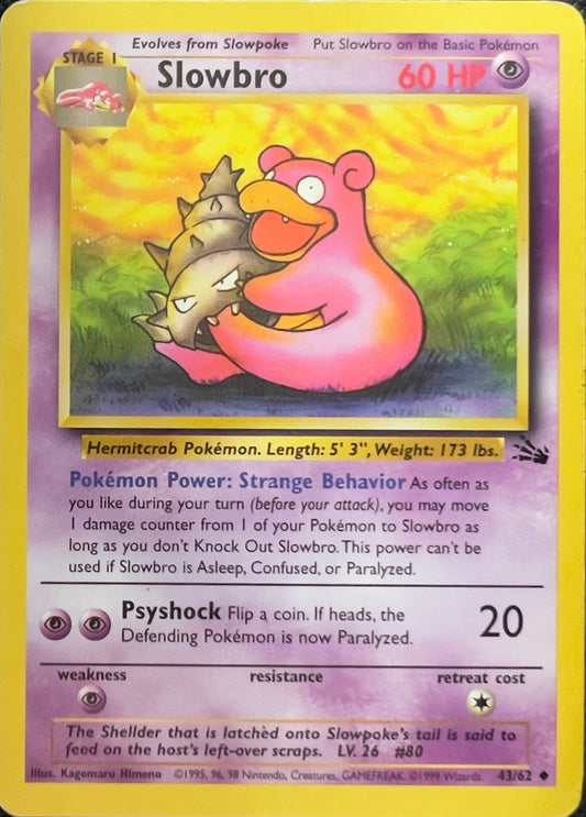 Slowbro (non-holo) 43/62 - Pokémon Fossil (WOTC)