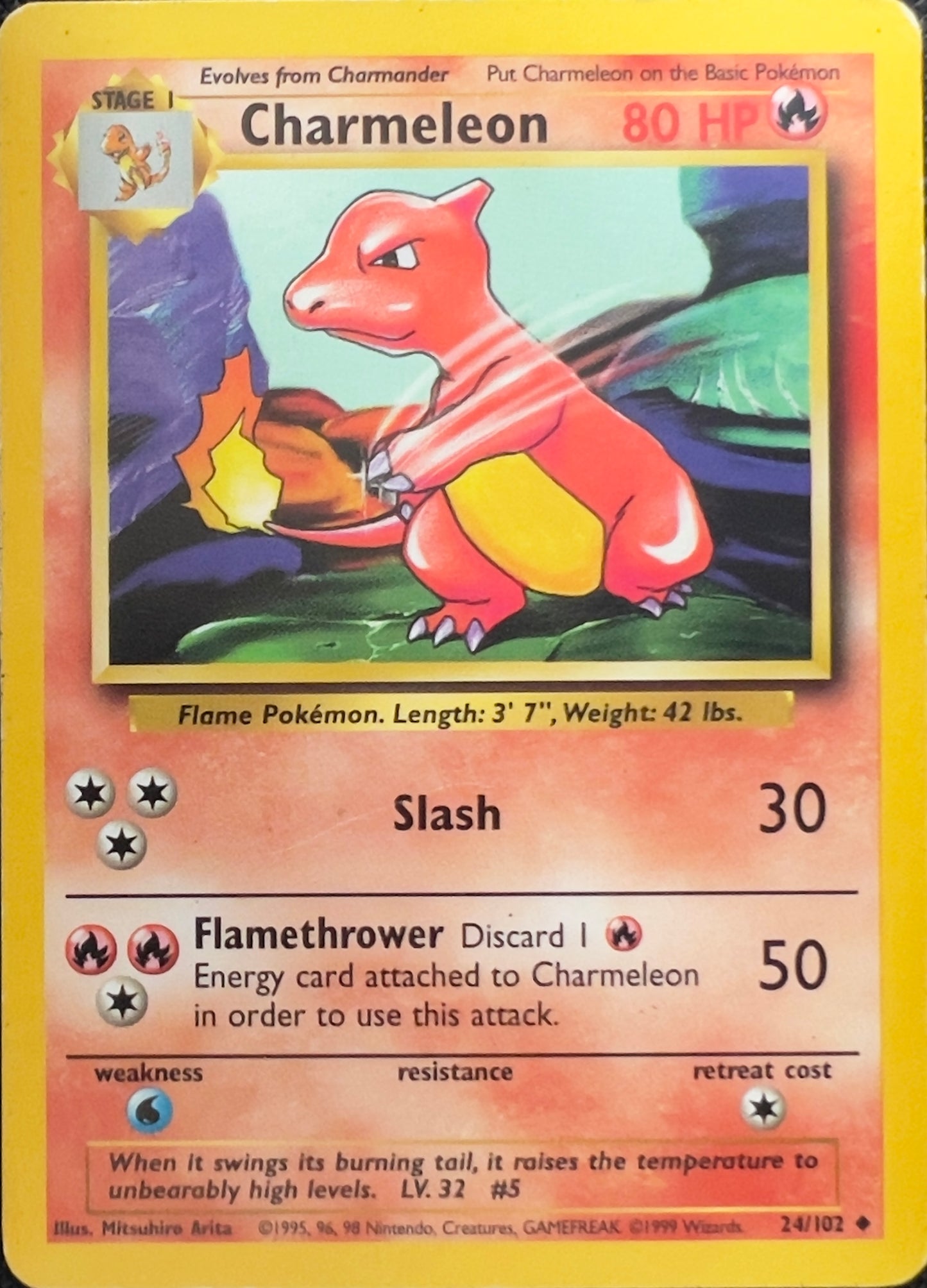 Charmeleon (non-holo) 24/102 - Pokémon Base Set (WOTC)
