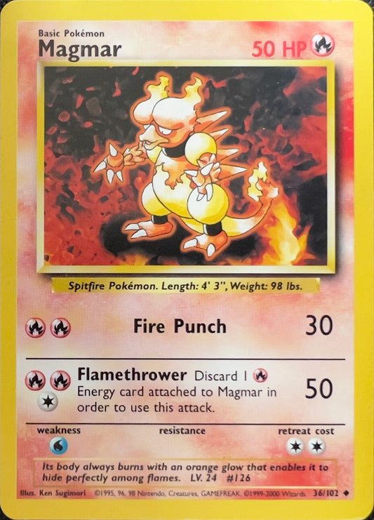 Magmar (non-holo) 36/102 - Pokémon Base Set (WOTC)
