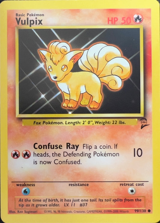 Vulpix (non-holo) 99/130 - Pokémon Base Set 2 (WOTC)