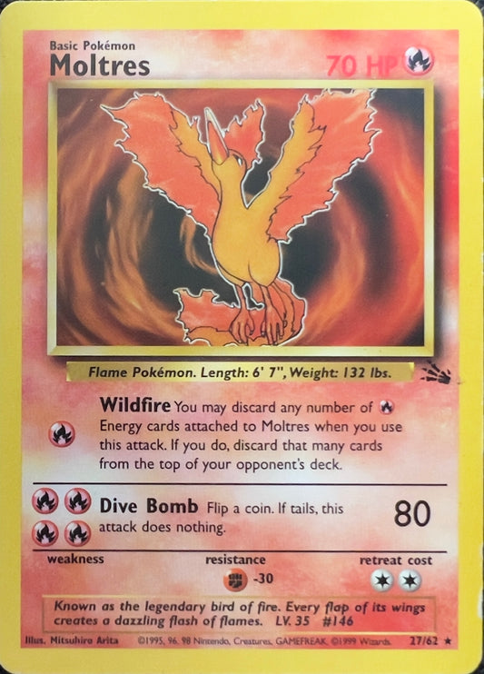 Moltres (non-holo) 27/62 - Pokémon Fossil (WOTC)