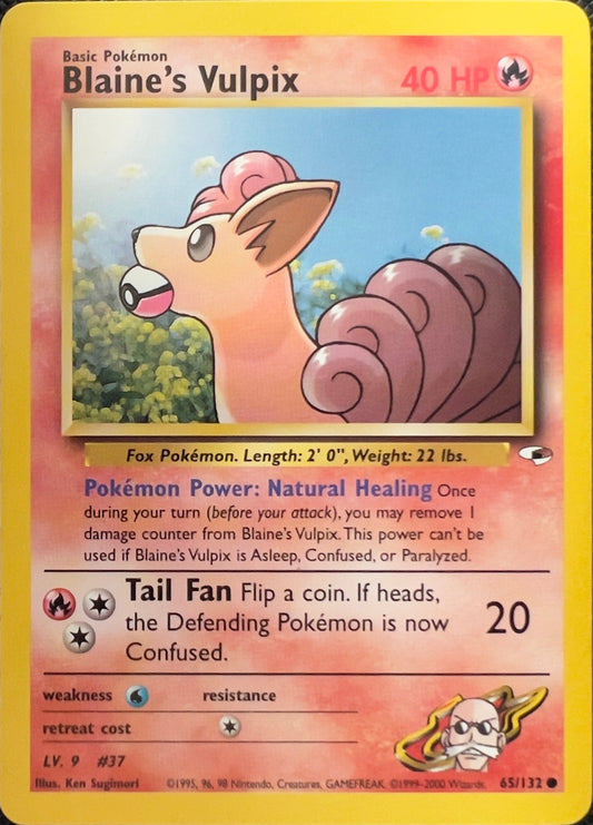 Blaine’s Vulpix (non-holo) 65/132 - Pokémon Gym Heroes (WOTC)