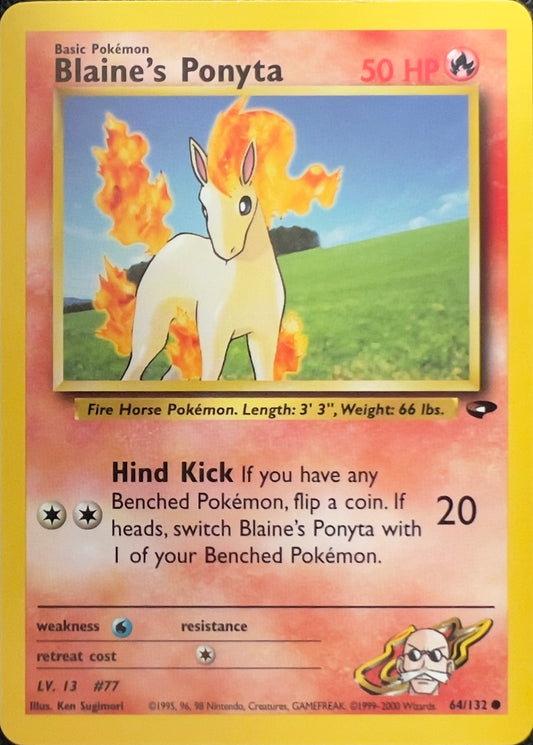 Blaine’s Ponyta (non-holo) 64/132 - Pokémon Gym Challenge (WOTC)