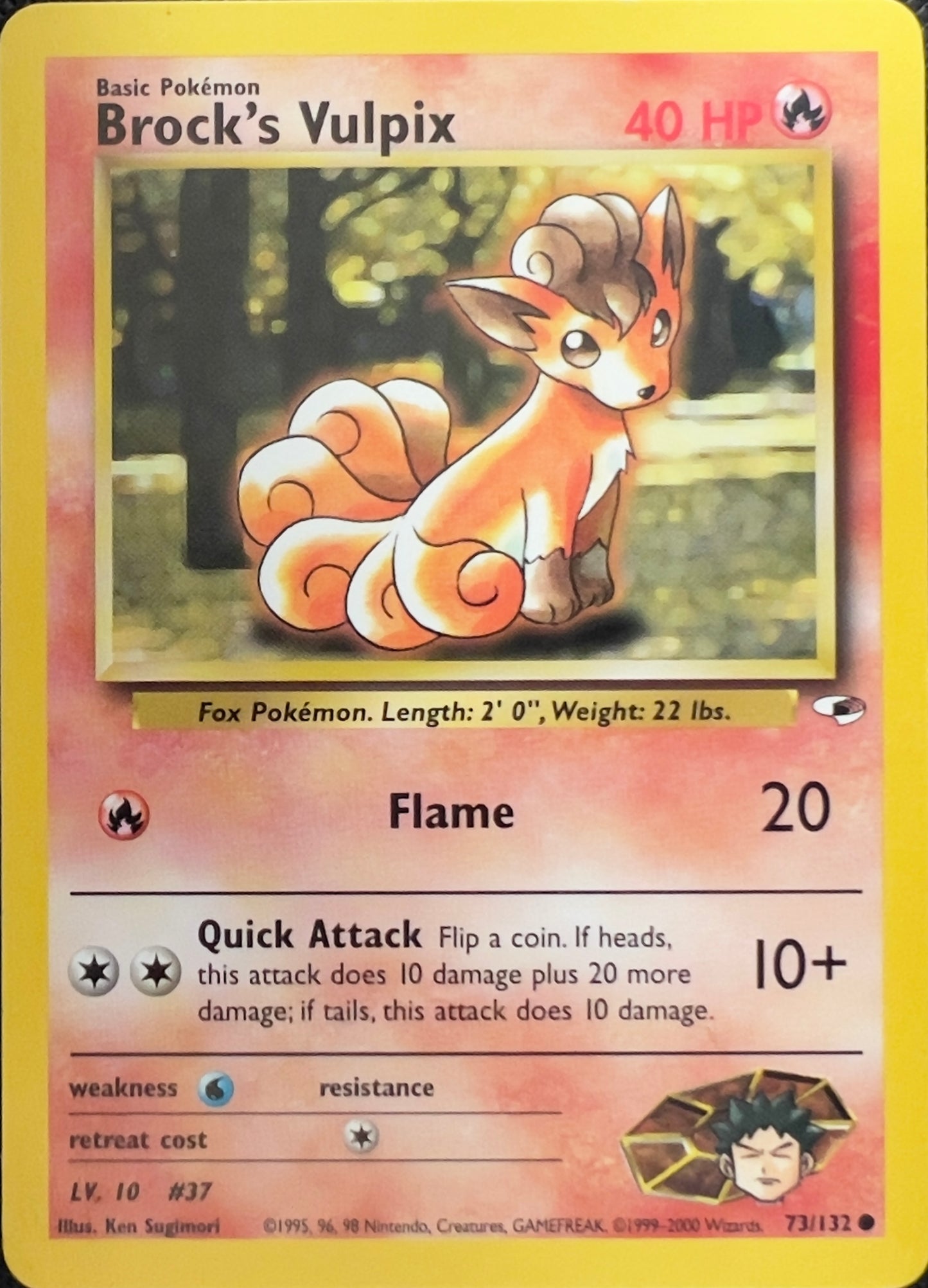 Brock’s Vulpix (non-holo) 73/132 - Pokémon Gym Heroes (WOTC)
