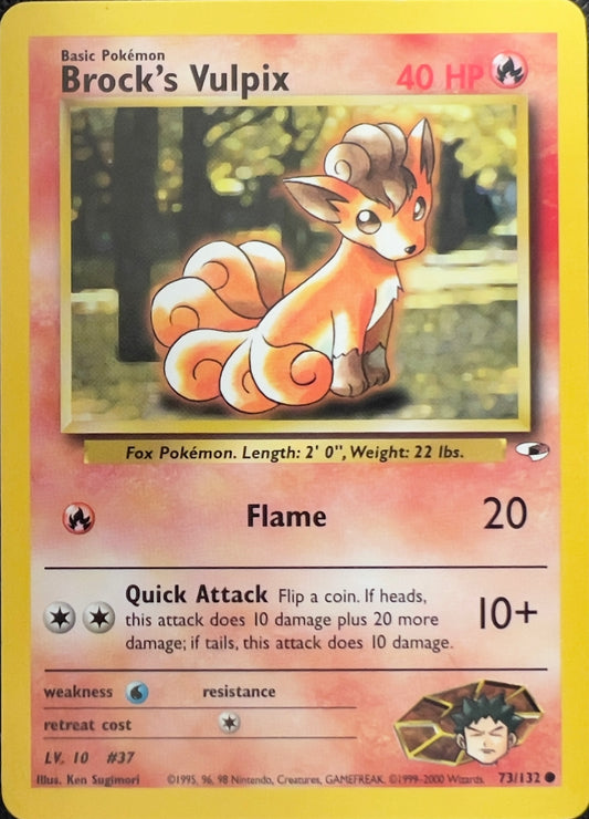 Brock’s Vulpix (non-holo) 73/132 - Pokémon Gym Heroes (WOTC)