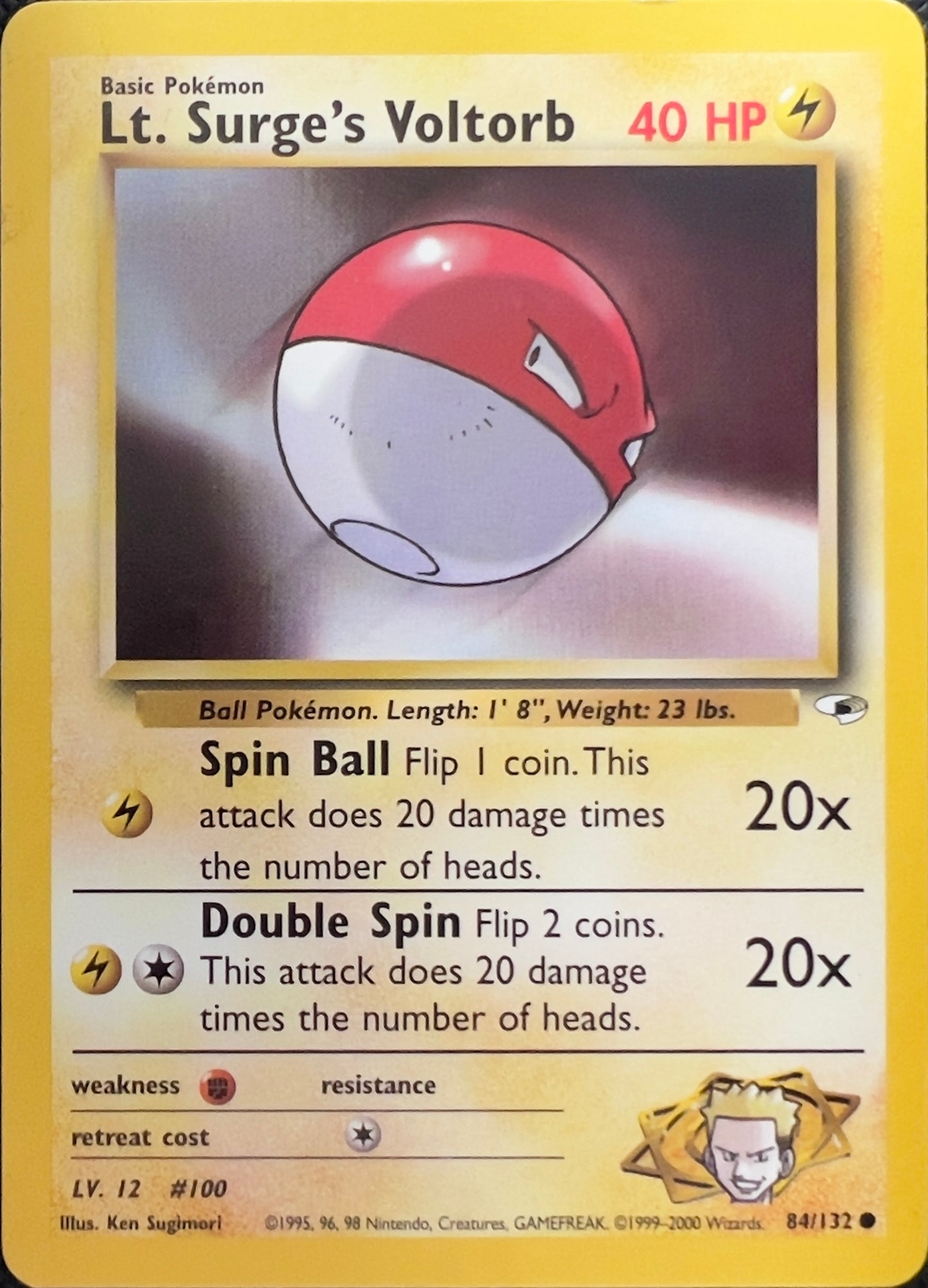 Lt. Surge’s Voltorb (non-holo) 84/132 - Pokémon Gym Heroes (WOTC)