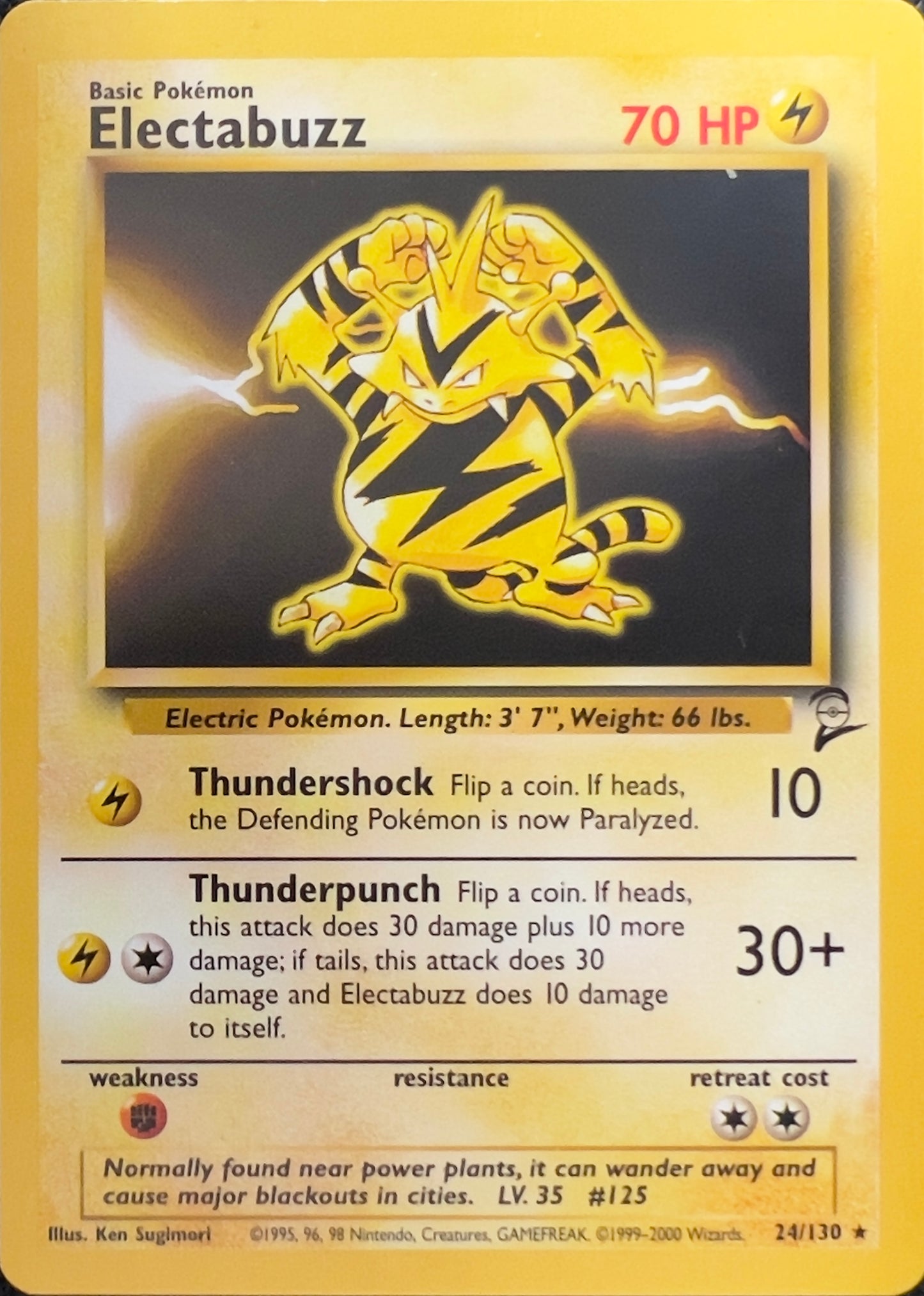 Electabuzz (non-holo) 24/130 - Pokémon Base Set 2 (WOTC)