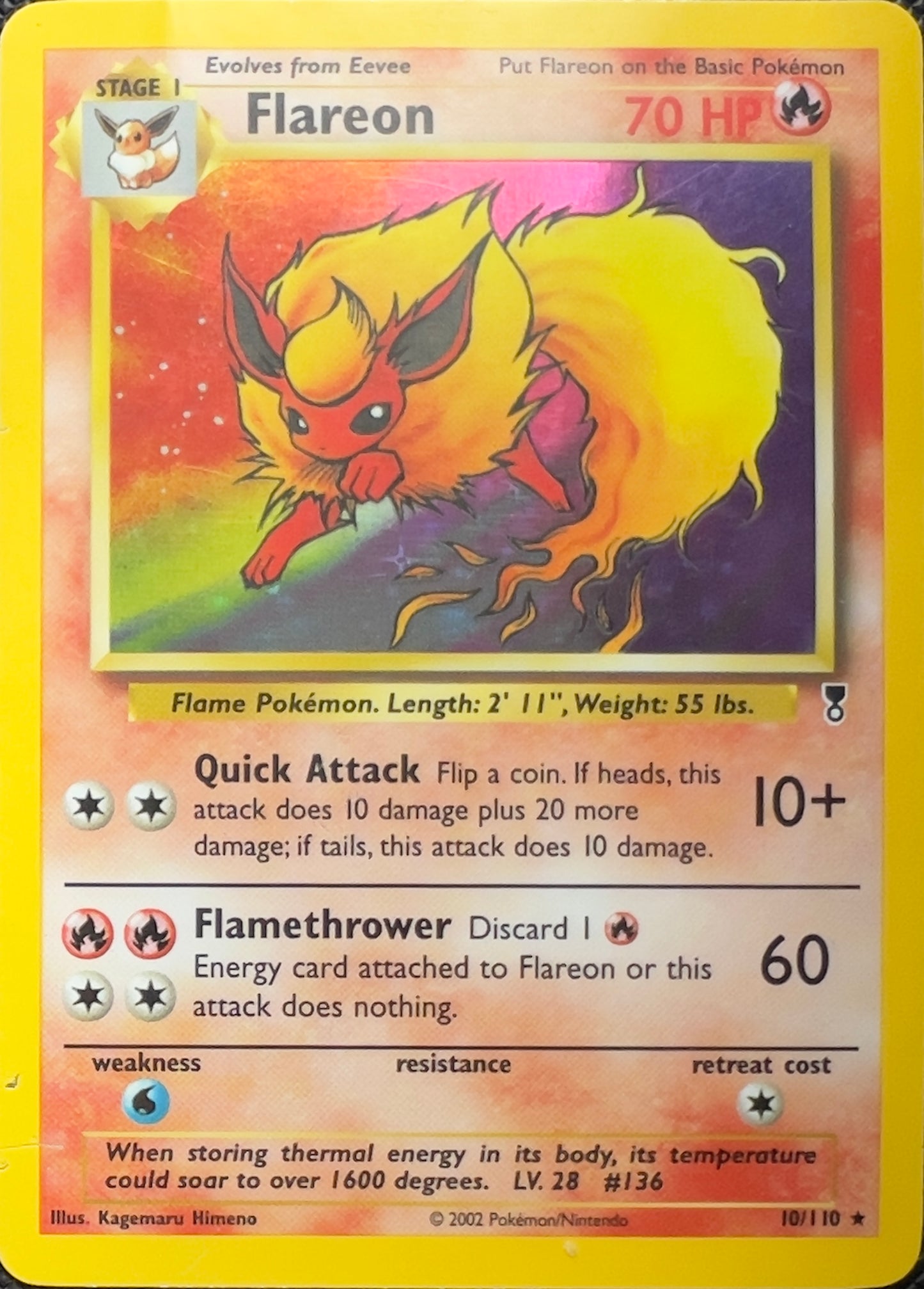 Flareon Holo 10/110 – Pokémon Legendary Collection (WOTC)