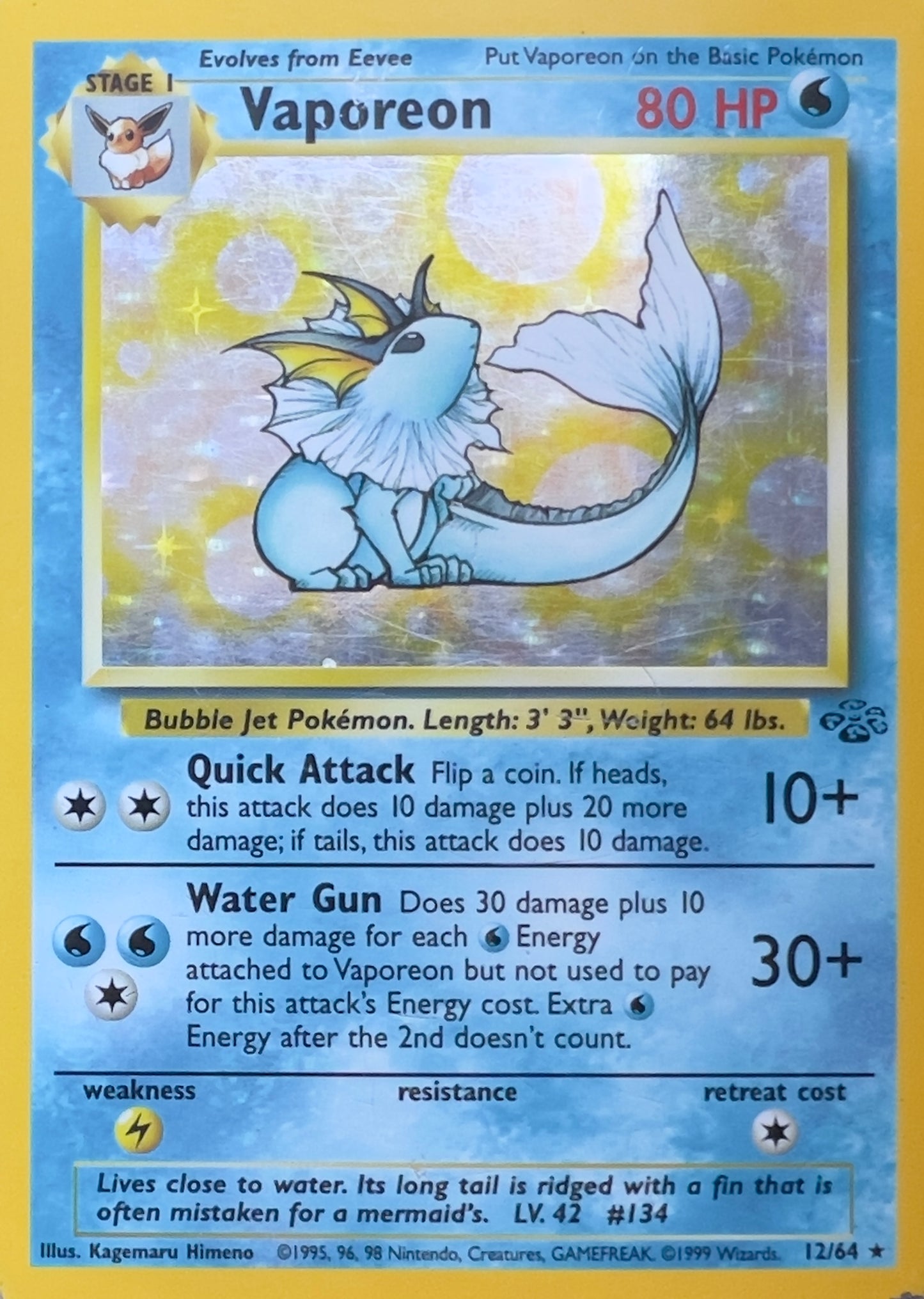 Vaporeon Holo 12/64 – Pokémon Jungle (WOTC)